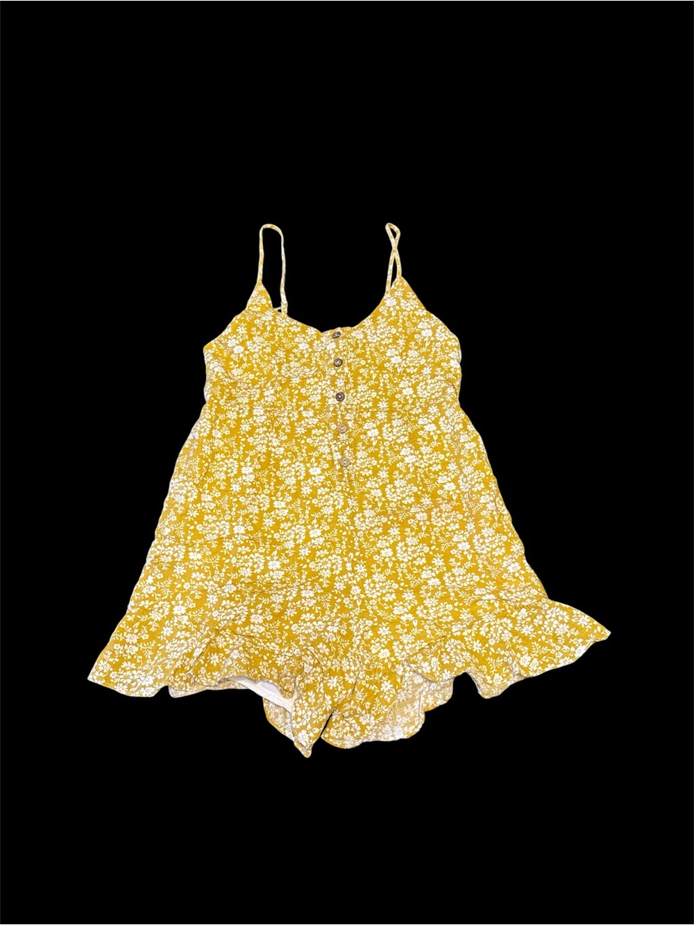 Pink Lily Mustard Yellow Floral Romper